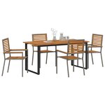 vidaXL Ensemble de salle à manger pour jardin 5 Pièces Gris