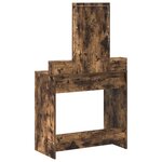 Coiffeuse vidaXL avec lumières LED en chêne fumé 79x41x140 cm