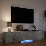 vidaXL Meuble TV avec LED 165x34x40 cm Gris Béton Bois d’ingénierie