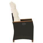vidaXL Chaise de jardin inclinable Noir et Crème 64 x 57 5 x 112 cm