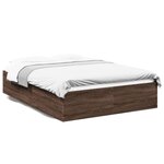 vidaXL Cadre de lit chêne marron 140x200 cm bois d'ingénierie