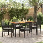 vidaXL Ensemble de salle à manger pour jardin 5 Pièces Noir Poly rotin