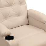 vidaXL Fauteuil Crème Tissu