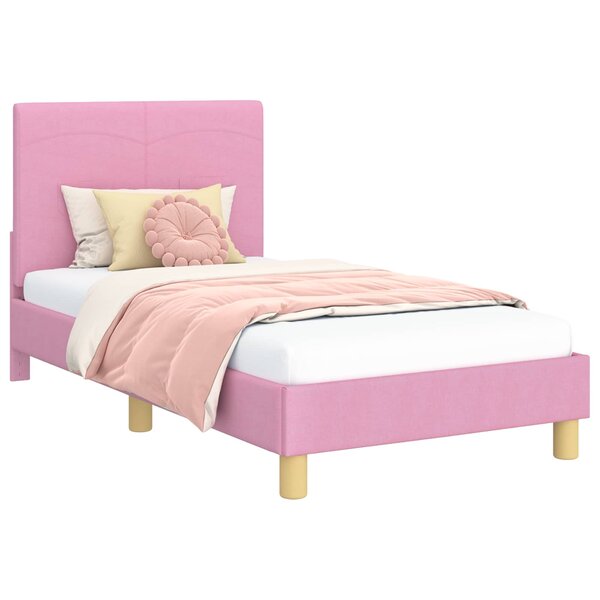 vidaXL Cadre de lit pour enfants avec tête de lit Rose 80 x 160 cm