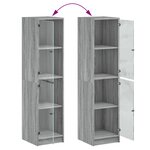 vidaXL Buffet avec portes en verre sonoma gris 35x37x142 cm