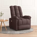 vidaXL Fauteuil de massage Marron foncé Tissu