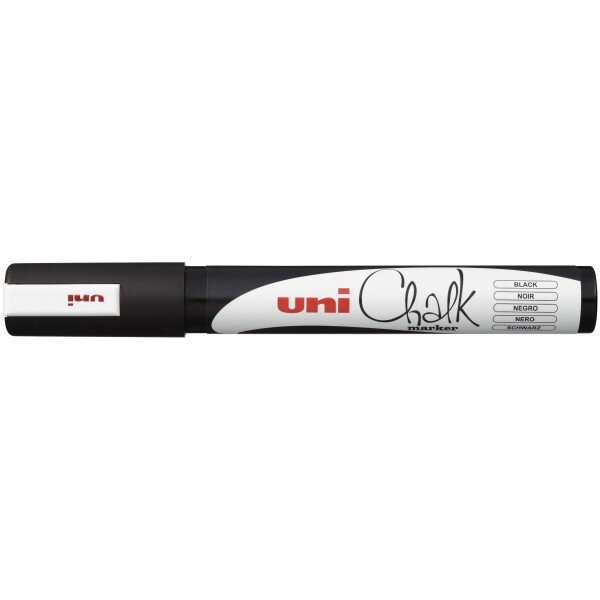 Marqueur craie Pointe conique moyenne CHALK Marker PWE5M 1 8 - 2 5mm Noir x 12 UNI-BALL