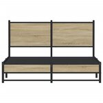 vidaXL Cadre de lit en métal sans matelas chêne sonoma 140x190 cm