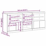 vidaXL Buffet avec éclairage LED Bois ancien 162x37x67 cm Bois reconstitué