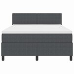 vidaXL Lit à ressort LED Gris foncé et blanc 140 x 190 cm