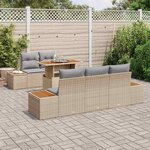 vidaXL Ensemble de salle à manger pour jardin 6 Pièces Beige et gris