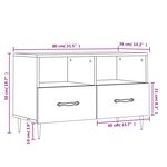 vidaXL Meuble TV Chêne sonoma 80x36x50 cm Bois d'ingénierie