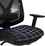 Chaise de bureau avec repose pied fauteuil de bureau ergonomique en filet mécanisme basculant (90-135°) charge max. 150 kg noir 12_0000410