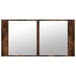 vidaXL Armoire à miroir à LED de bain chêne fumé 90x12x45 cm acrylique