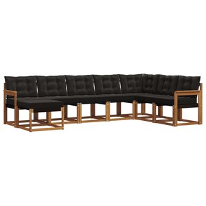 vidaXL Ensemble de canapés d'extérieur 8 pc Naturel et Noir