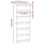vidaXL Meuble de rangement / Cloison en chêne Sonoma 80x30x198 cm