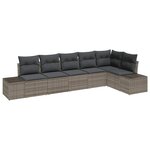 vidaXL Ensemble de canapé de jardin avec coussin 6 Pièces Gris