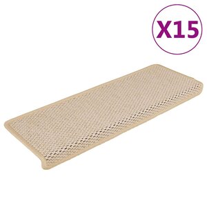 vidaXL Tapis d'escalier autocollants 15 Pièces 65x21x4 cm Berber