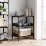 vidaXL Chariot de cuisine Chêne noir 60 x 41 x 80 5 cm