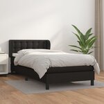 vidaXL Sommier à lattes de lit avec matelas Noir 100x200 cm Similicuir