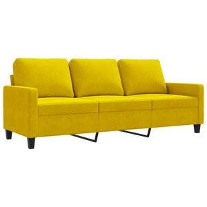 vidaXL Canapé à 3 places Jaune 180 cm Velours