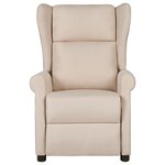 vidaXL Fauteuil inclinable Crème Tissu