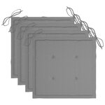 vidaXL Chaises de jardin et coussins lot de 4 Gris Bois acacia massif