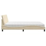 vidaXL Lit avec matelas crème 180x200 cm tissu