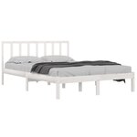 vidaXL Cadre de lit sans matelas blanc bois de pin massif 140x190 cm