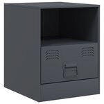 vidaXL Tables de chevet 2 Pièces anthracite 34 5x39x44 cm acier