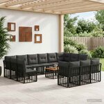 vidaXL Ensemble de canapés d'extérieur 14 pc Noir et Gris foncé
