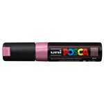 Marqueur pointe large biseautée pc8k 8mm rose métal x 6 POSCA