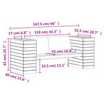 vidaXL Banc avec jardinières 167 5x60x65 cm bois massif de douglas