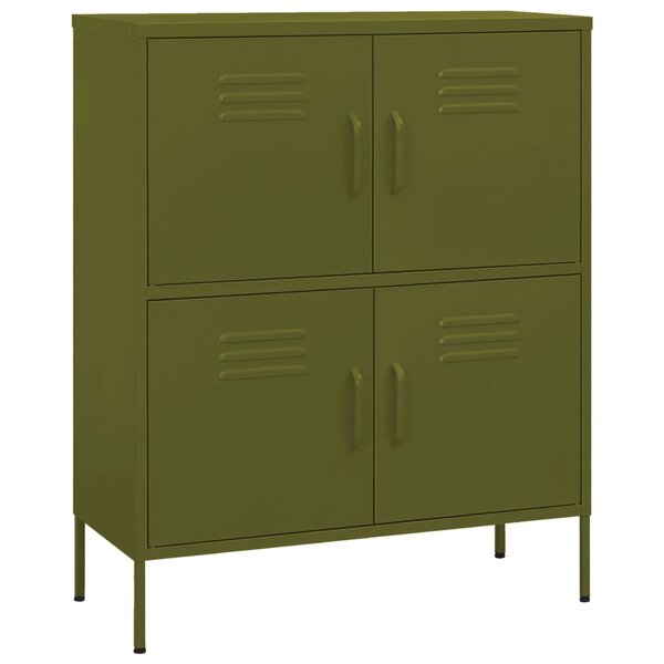 vidaXL Armoire de rangement Vert olive 80x35x101 5 cm Acier