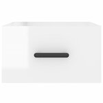 vidaXL Tables de chevet murales 2 Pièces blanc brillant 35x35x20 cm