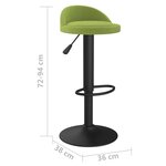 vidaXL Tabourets de bar lot de 2 vert clair velours
