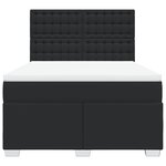 vidaXL Sommier à lattes de lit avec matelas Noir 140x190 cm Similicuir