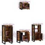 vidaXL Ensemble de mobilier de salle de bain avec étagère 4 Pièces