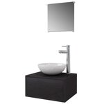 vidaXL Meuble de salle de bain 4 Pièces avec lavabo et robinet Noir