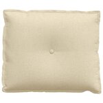 vidaXL Coussin de Dos Crème 60 x 19 x 50 cm tissu