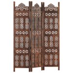 vidaXL Cloison de séparation 3 panneaux Marron 120x165cm Bois manguier