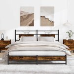 vidaXL Cadre de lit en métal sans matelas chêne fumé 183x213 cm