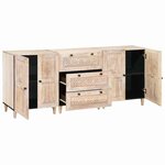 vidaXL Buffet 3 Pièces Blanc 60 x 33 x 75 cm bois de manguier massif