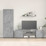 vidaXL Ensemble meuble TV 4 Pièces Gris béton Bois d'ingénierie