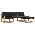 vidaXL Ensemble de canapés d'extérieur 4 pc Blanc et noir