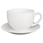 Tasse cappuccino blanche 340ml - lot de 12 - olympia -  - grès x60mm