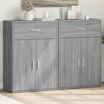 vidaXL Buffets 2 Pièces sonoma gris 60x30x84 cm bois d'ingénierie