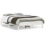 vidaXL Cadre de lit sans matelas blanc 135x190 cm bois de pin massif