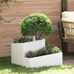 vidaXL Pot en plastique Blanc Plastique Moyen Incrustations décoratives