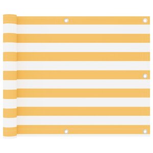 vidaXL Écran de balcon Blanc et jaune 75x600 cm Tissu Oxford